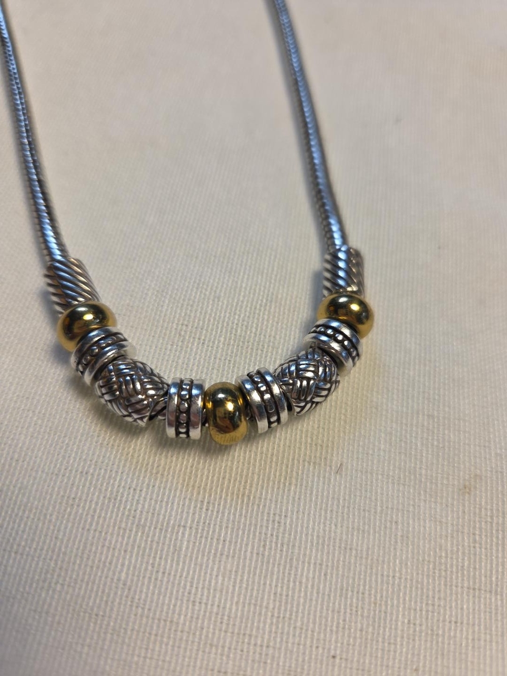 Brighton Two-Tone Silver and Gold Beaded Necklace